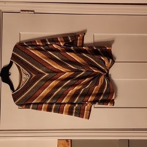 NWT. Christopher & Banks. 3/4 sleeve green/orange/yellow top. XL